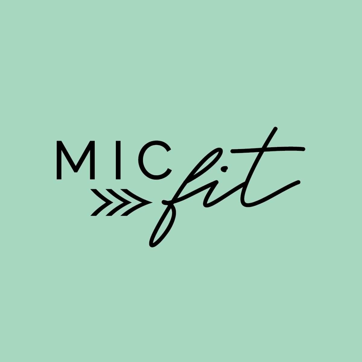 MIC fit logo on a mint-green background